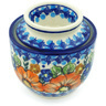 Polish Pottery Butter Dish 4&quot; Bold Poppies UNIKAT