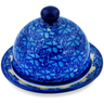 Polish Pottery Butter Dish 4&quot; Deep Into The Blue Sea