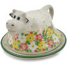 Polish Pottery Butter Dish 5&quot; Blossom Sprinkle UNIKAT