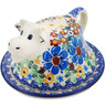 Polish Pottery Butter Dish 5&quot; Sea Of Posies UNIKAT