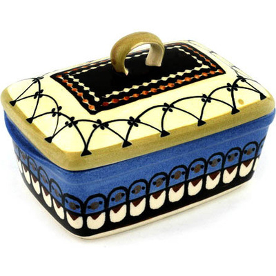 Polish Pottery Butter Dish 6"