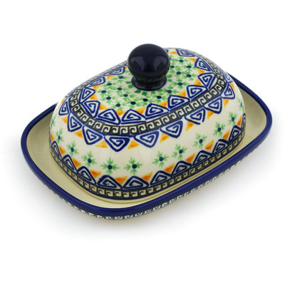Polish Pottery Butter Dish 6"