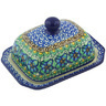 Polish Pottery Butter Dish 6&quot; Mardi Gras UNIKAT