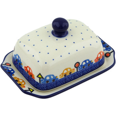 Polish Pottery Butter Dish 6&quot; Stop N Gotraffic