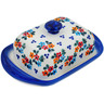 Polish Pottery Butter Dish 6&quot; Sweet Clusters UNIKAT