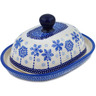 Polish Pottery Butter Dish 6&quot; Winter Sights UNIKAT
