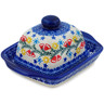 Polish Pottery Butter Dish 6&quot; Wreath Of Bells