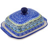 Polish Pottery Butter Dish 7&quot; Artistic Boho