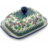 Polish Pottery Butter Dish 7&quot; Berry Garland