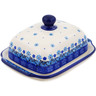 Polish Pottery Butter Dish 7&quot; Birds In The Snow