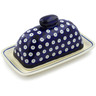 Polish Pottery Butter Dish 7&quot; Blue Eyes