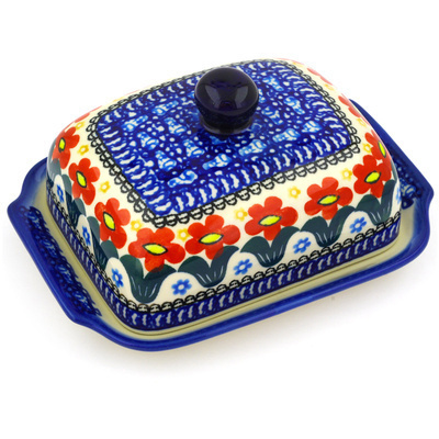 Polish Pottery Butter Dish 7"