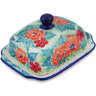 Polish Pottery Butter Dish 7" Harmonious UNIKAT