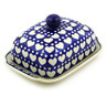 Polish Pottery Butter Dish 7&quot; Heart To Heart