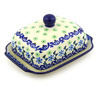Polish Pottery Butter Dish 7&quot; Inviting