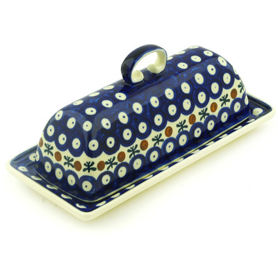 Polish Pottery Butter Dish 7&quot; Mosquito