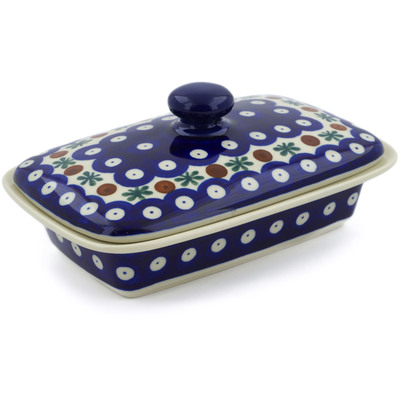 Polish Pottery Butter Dish 7&quot; Mosquito