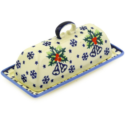 Polish Pottery Butter Dish 7&quot; Ringing Bells