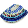 Polish Pottery Butter Dish 7&quot; Spring Country Trip