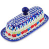 Polish Pottery Butter Dish 7&quot; Spring Flowers