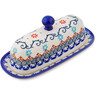 Polish Pottery Butter Dish 7&quot; Sunflower Dance