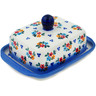 Polish Pottery Butter Dish 7&quot; Sweet Clusters UNIKAT