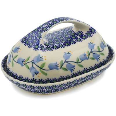 Polish Pottery Butter Dish 7&quot; Sweet Dreams