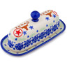 Polish Pottery Butter Dish 7&quot; Texas State