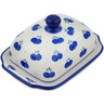 Polish Pottery Butter Dish 7&quot; Wild Blueberry
