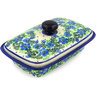 Polish Pottery Butter Dish 7&quot; Wildflower Wreath