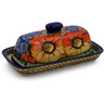 Polish Pottery Butter Dish 8&quot; Bright Beauty UNIKAT