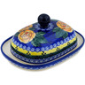Polish Pottery Butter Dish 8&quot; Cabbage Roses