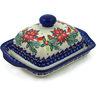 Polish Pottery Butter Dish 8&quot; Cardinal&#039;s Home UNIKAT