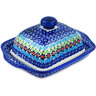 Polish Pottery Butter Dish 8&quot; Cheerful Poppies