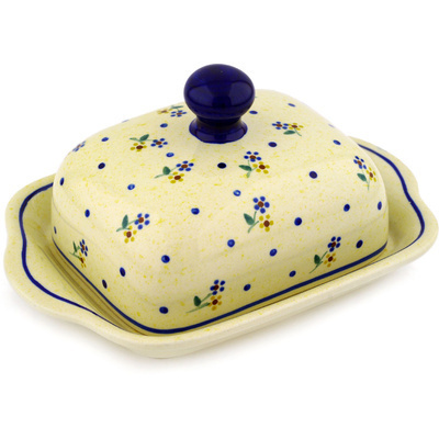 Polish Pottery Butter Dish 8&quot; Country Meadow