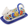 Polish Pottery Butter Dish 8&quot; Fall Garden UNIKAT