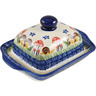 Polish Pottery Butter Dish 8&quot; Gardens In Poland