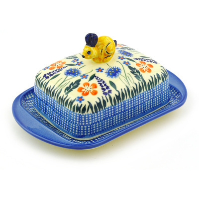 Polish Pottery Butter Dish 8&quot;