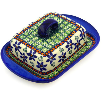 Polish Pottery Butter Dish 8"