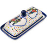 Polish Pottery Butter Dish 8&quot; Happy Folk Couple UNIKAT