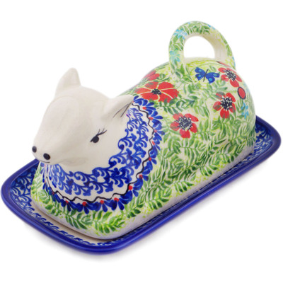 Polish Pottery Butter Dish 8&quot; Metamorphosis
