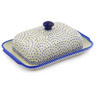 Polish Pottery Butter Dish 8&quot; Misty Blue UNIKAT