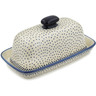 Polish Pottery Butter Dish 8&quot; Misty Blue UNIKAT