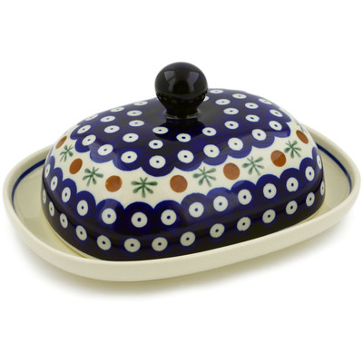 Polish Pottery Butter Dish 8&quot; Mosquito
