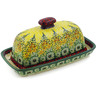 Polish Pottery Butter Dish 8&quot; Sunshine Grotto UNIKAT