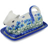 Polish Pottery Butter Dish 8&quot; Twilight Tulip Tapestry