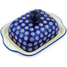 Polish Pottery Butter Dish 8&quot; Water Daisy