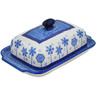 Polish Pottery Butter Dish 8&quot; Winter Sights UNIKAT