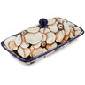 Polish Pottery Butter Dish 9&quot; Autumn Poppies UNIKAT