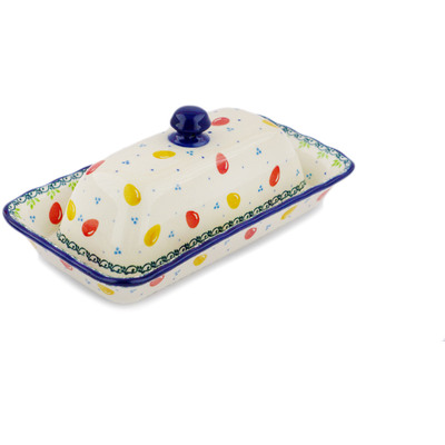 Polish Pottery Butter Dish 9&quot; Egg-celent